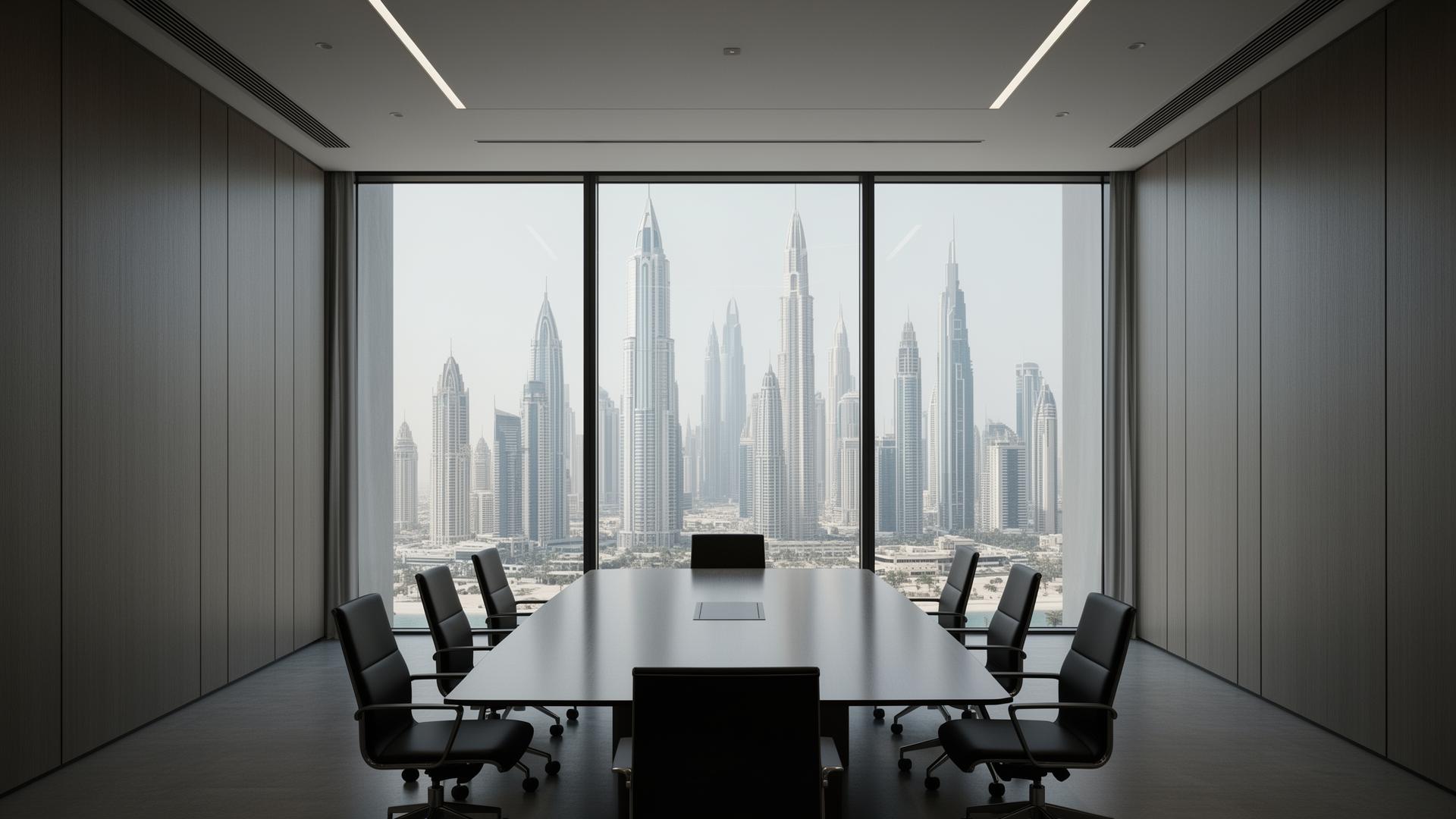 Dubai skyline at sunset